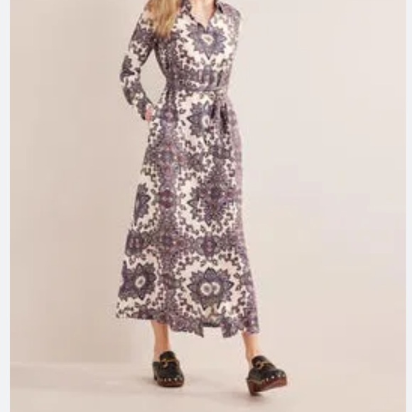 Boden Claudia maxi button down shirt dress Size 6/8 no belt - Picture 9 of 16